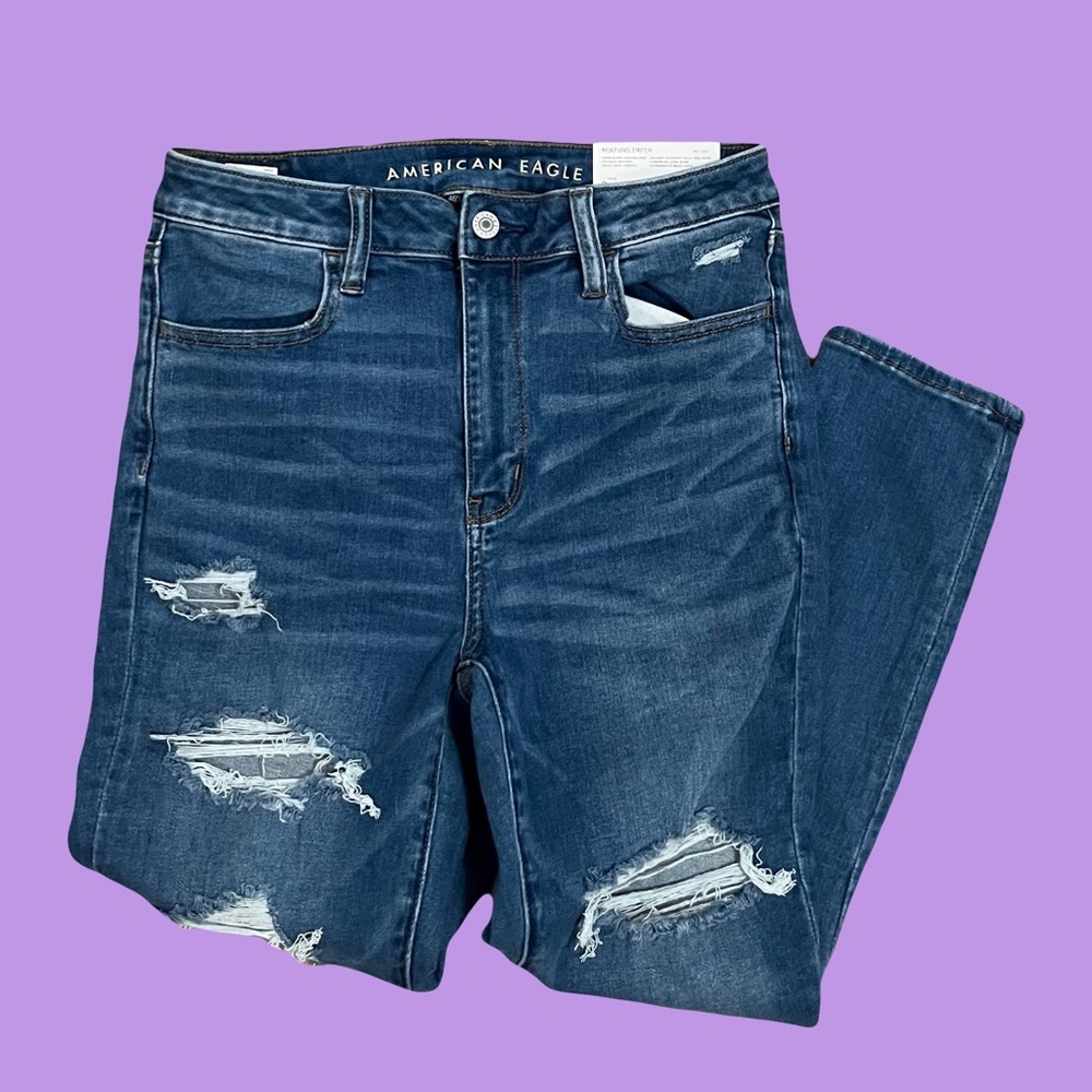 American eagle high waisted ripped skinny jeans